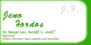 jeno hordos business card